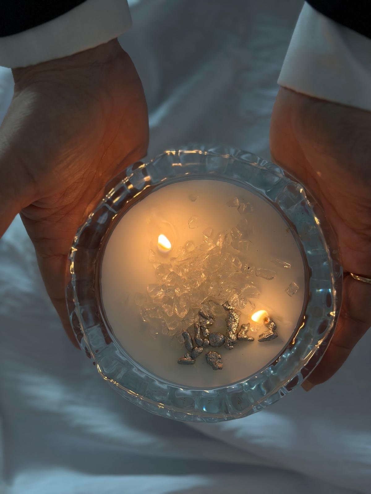 נר אנרגטי מלכה מעוצב בכלי זכוכית קריסטל – תמונה 2